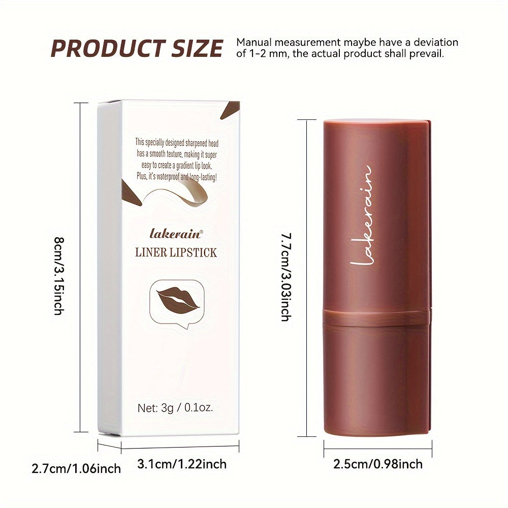 Dúo de perfilador de labios mate y lápiz de labios para mujer, color púrpura, de larga duración, punta cónica