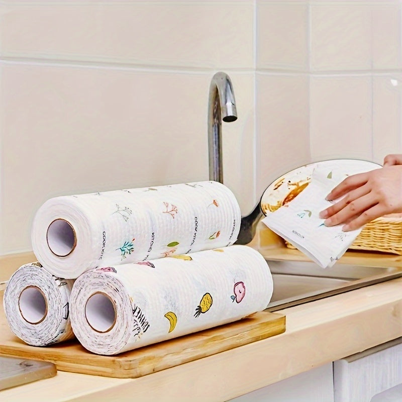 Получите 400 штук сверхбольших одноразовых кухонных полотенец - моющихся и многоразовых, не липких к маслу, посудомоечных тряпок с веселым мультяшным дизайном для легкой уборки дома - с быстрой доставкой!