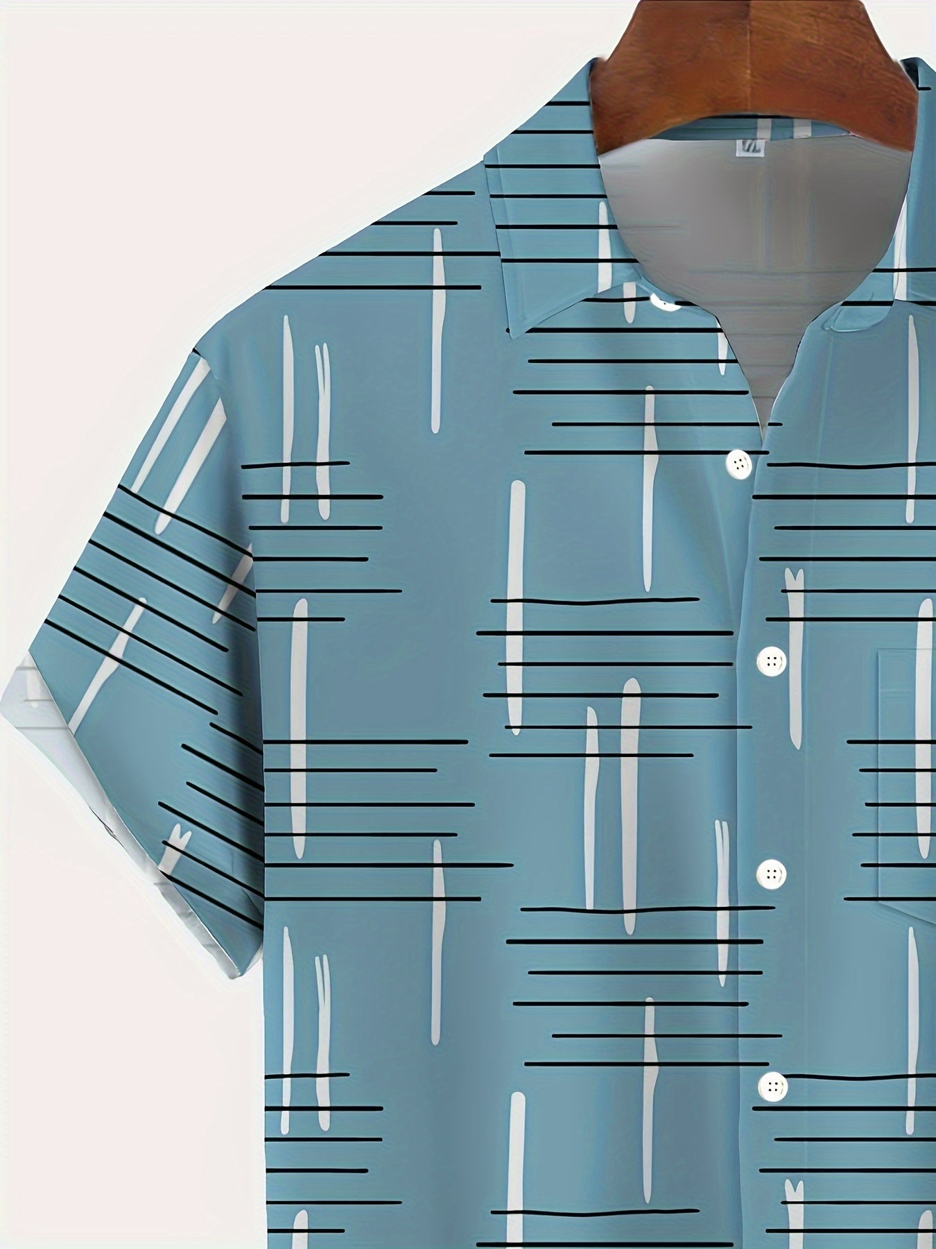 Men's Plus Size Short Sleeve Shirt with Geometric 3D Line Print Button-Up Collared Summer Polyester