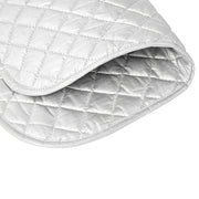 Qalin kumush qoplamali paxta dazmol taxtasi, issiqqa chidamli pad bilan, sayohatchi mehmonxonalar, yotoqxona va ish stoli uchun ideal portativ kulrang dazmol pad.