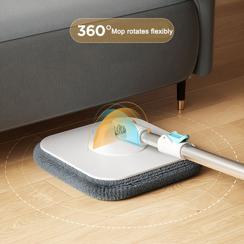 Rotating Mop and Bucket Kit with 2 Microfiber Cloths for Floor Cleaning