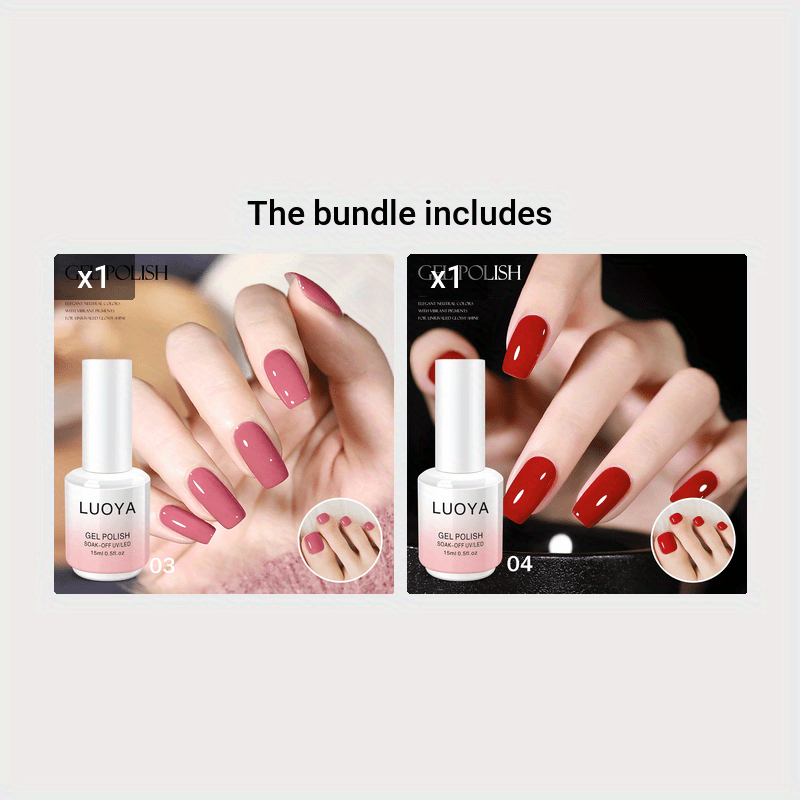 Gel Nail Polish 15ml Solid Gel Soak Off for Nails Spring Summer Pink Purple Green