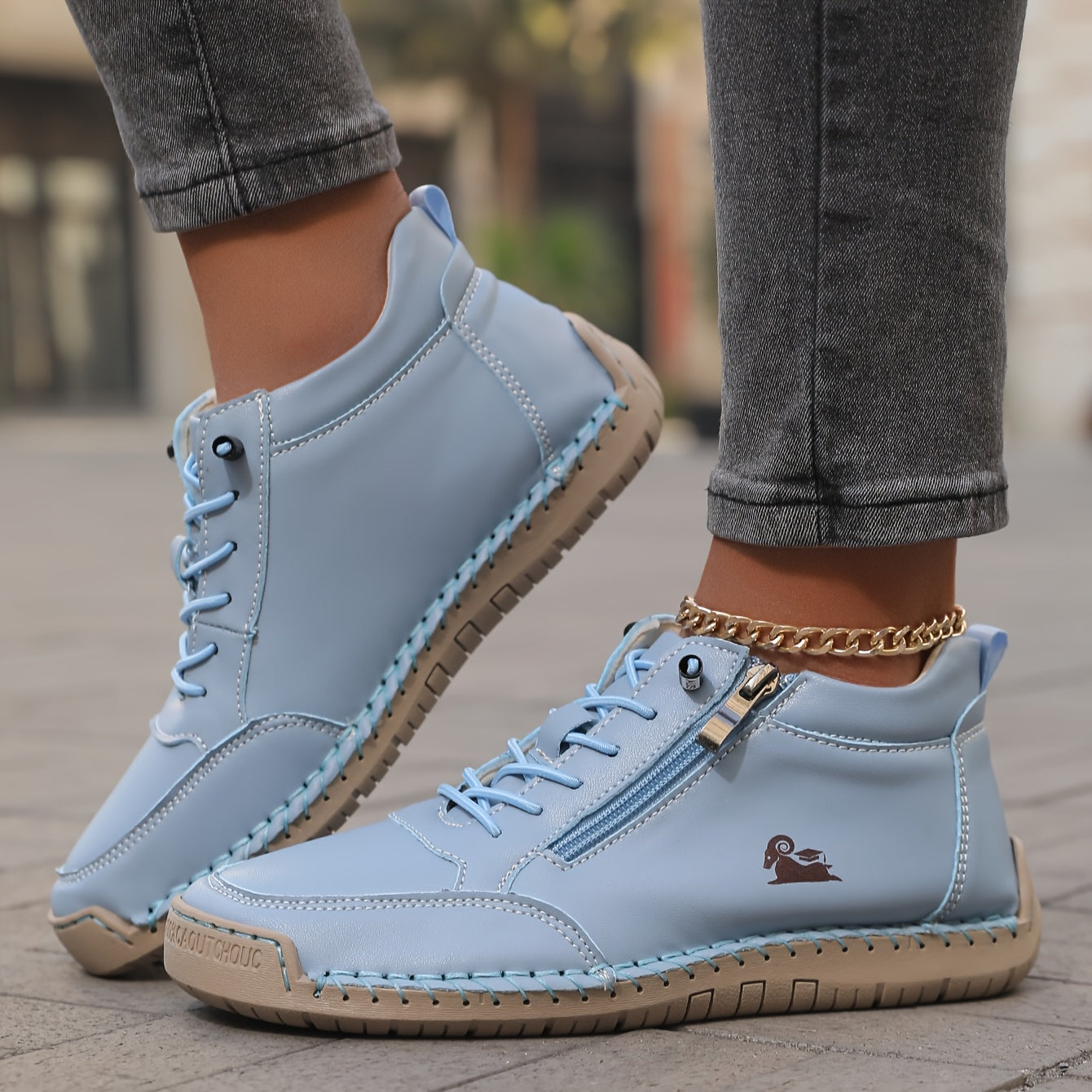 Women's Retro Zip-Up Sneaker Boots in 7 Colors Casual Comfortable