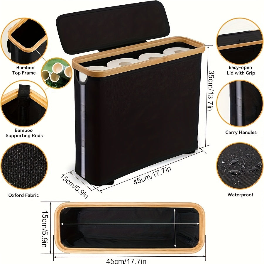 Bambuk Hammom uchun Saqlash Savatlari Toʻrtburchak Tashkiliychi Bir nechta bo‘linmalarga ega