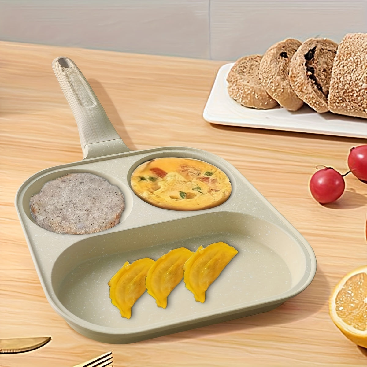 Non-Stick Aluminum Skillet for Breakfast Eggs Burgers and Steak Gas Stove Compatible