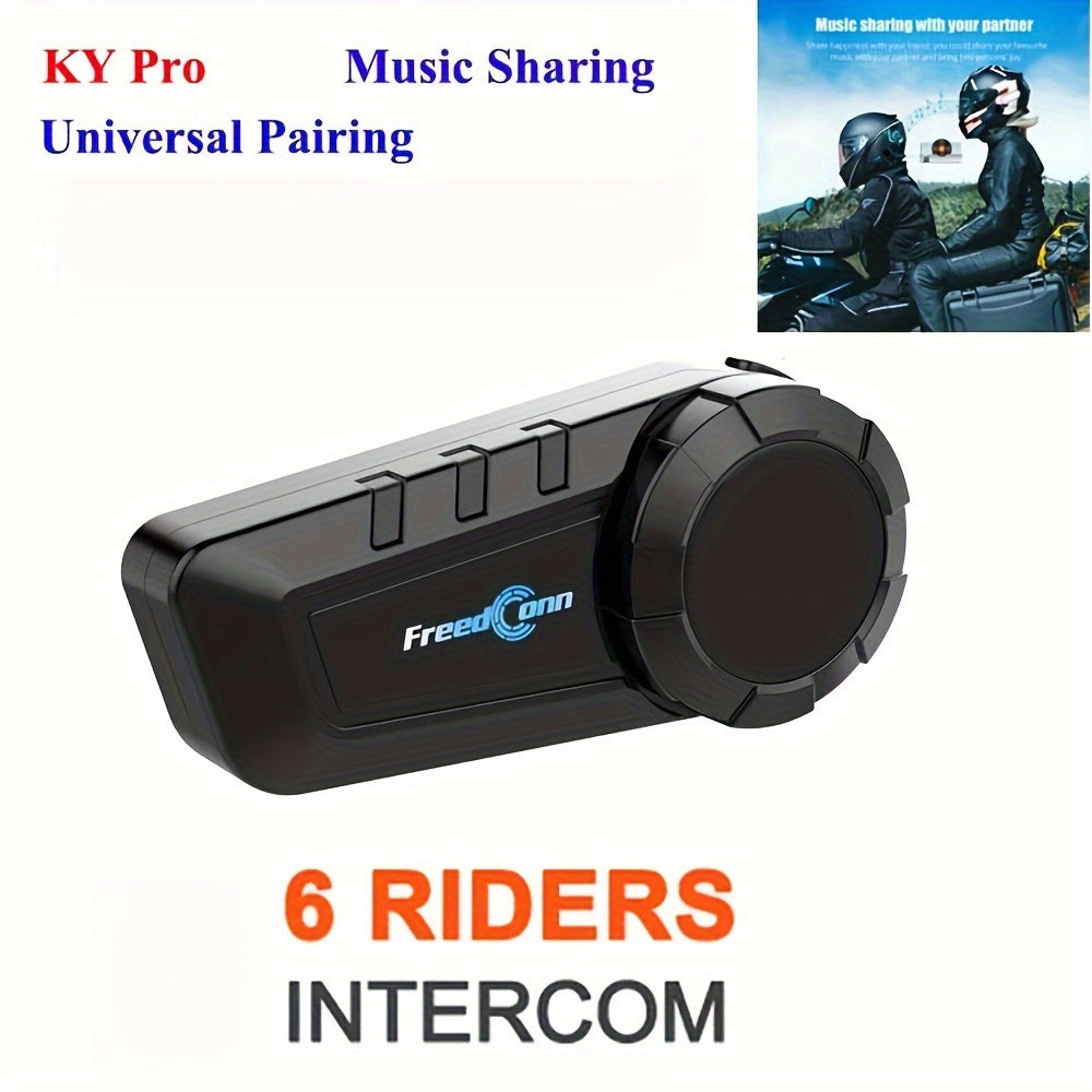 Motorcycle Intercom Headset for 6 Riders Noise Control Voice Command Walkie Talkie Compatible