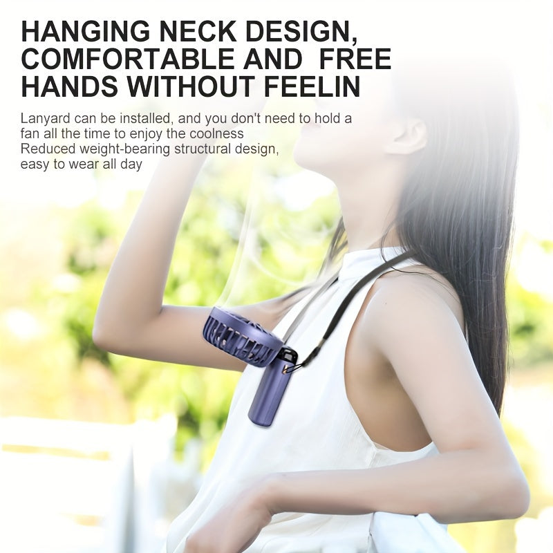 Portable Handheld Fan with USB Charging, Foldable Design, Long Battery
