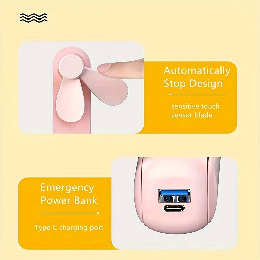 Mini Portable Fan with USB Rechargeable Battery and Auto Shut-Off