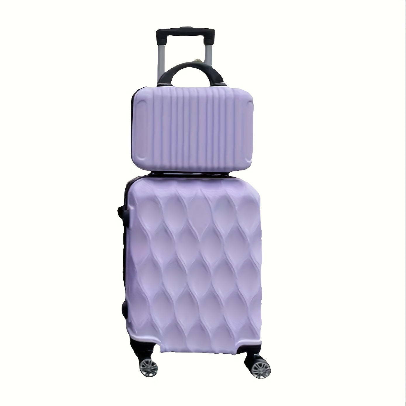 2-Piece ABS Hardside Luggage Set with Spinner Wheels 20 Inch White Lightweight Lockable