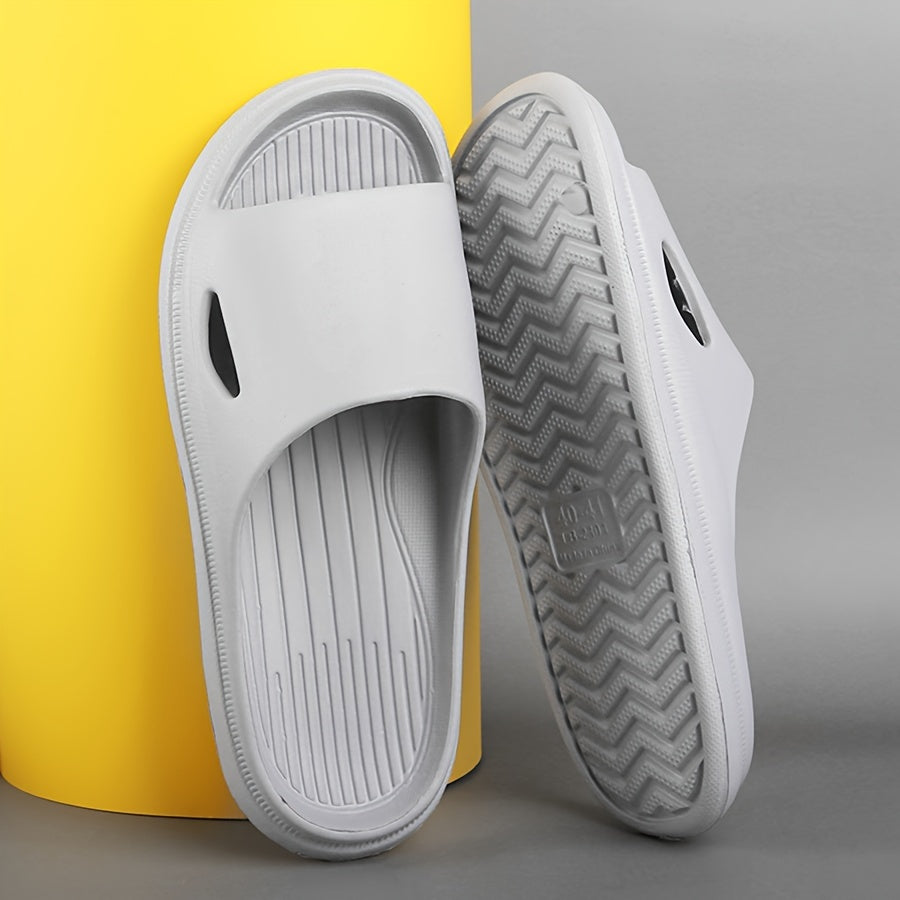 Men's Open-Toe Solid Color EVA Slippers Non-Slip Breathable Casual All-Season