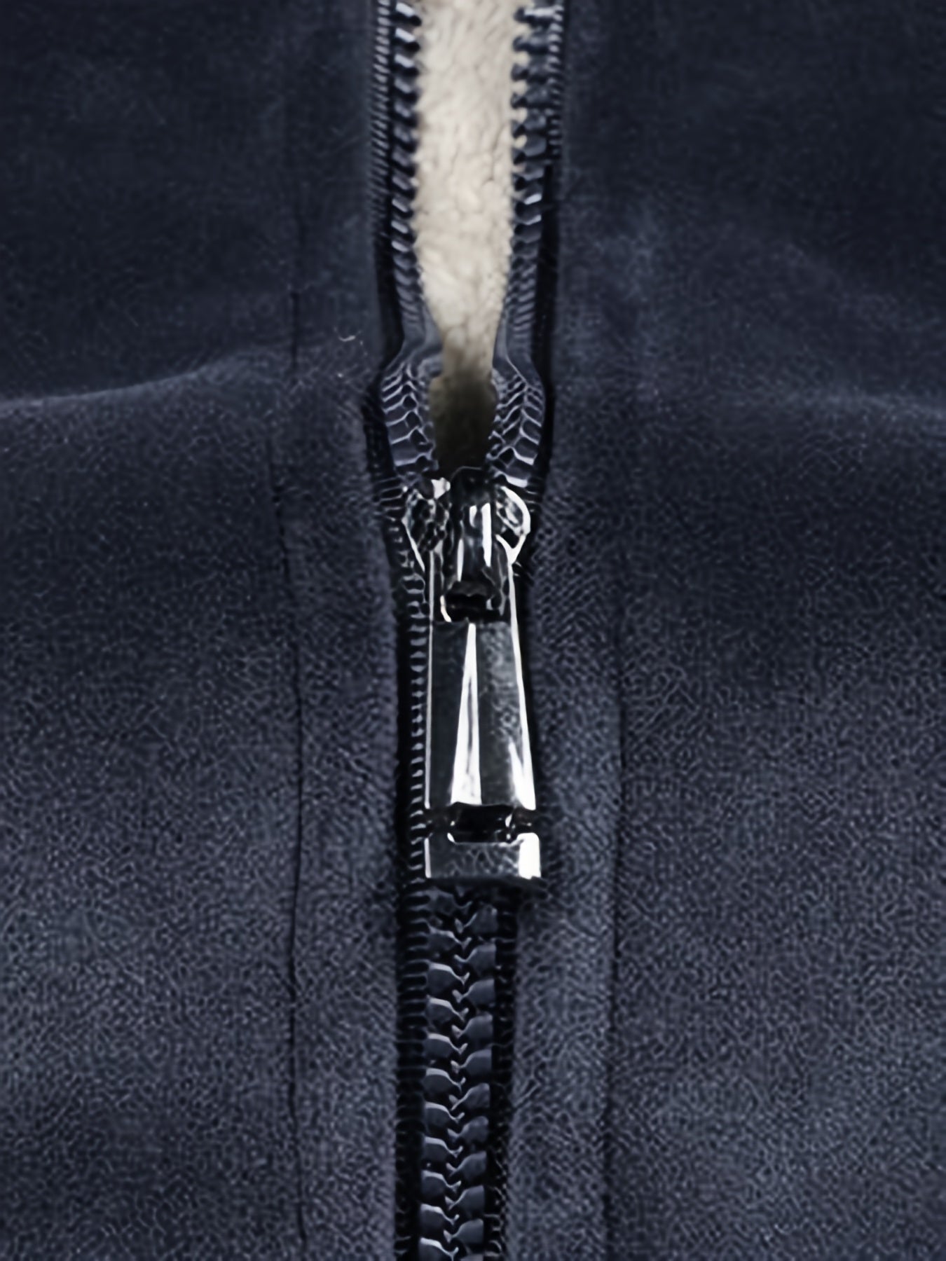 Fleece-Lined Thermal Vest for Men Winter Warmth Zip-Up Solid Polyester