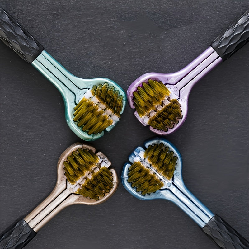 Set of 10 Soft Bristle 3-Sided Toothbrushes for Family Use Assorted Colors