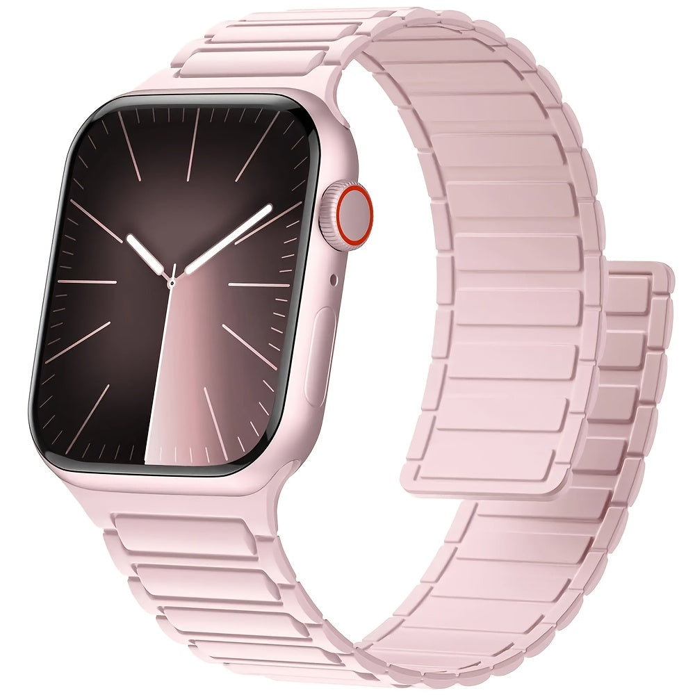 Silicone Magnetic Sport Band for Apple Watch Compatible with Series 1-10 and 38mm-49mm Sizes