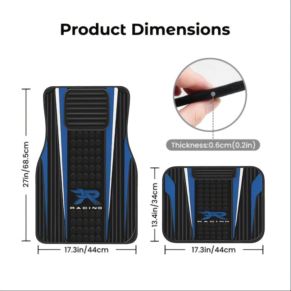 Universal 4-Piece Car Floor Mats All-Season Carpet Protectors