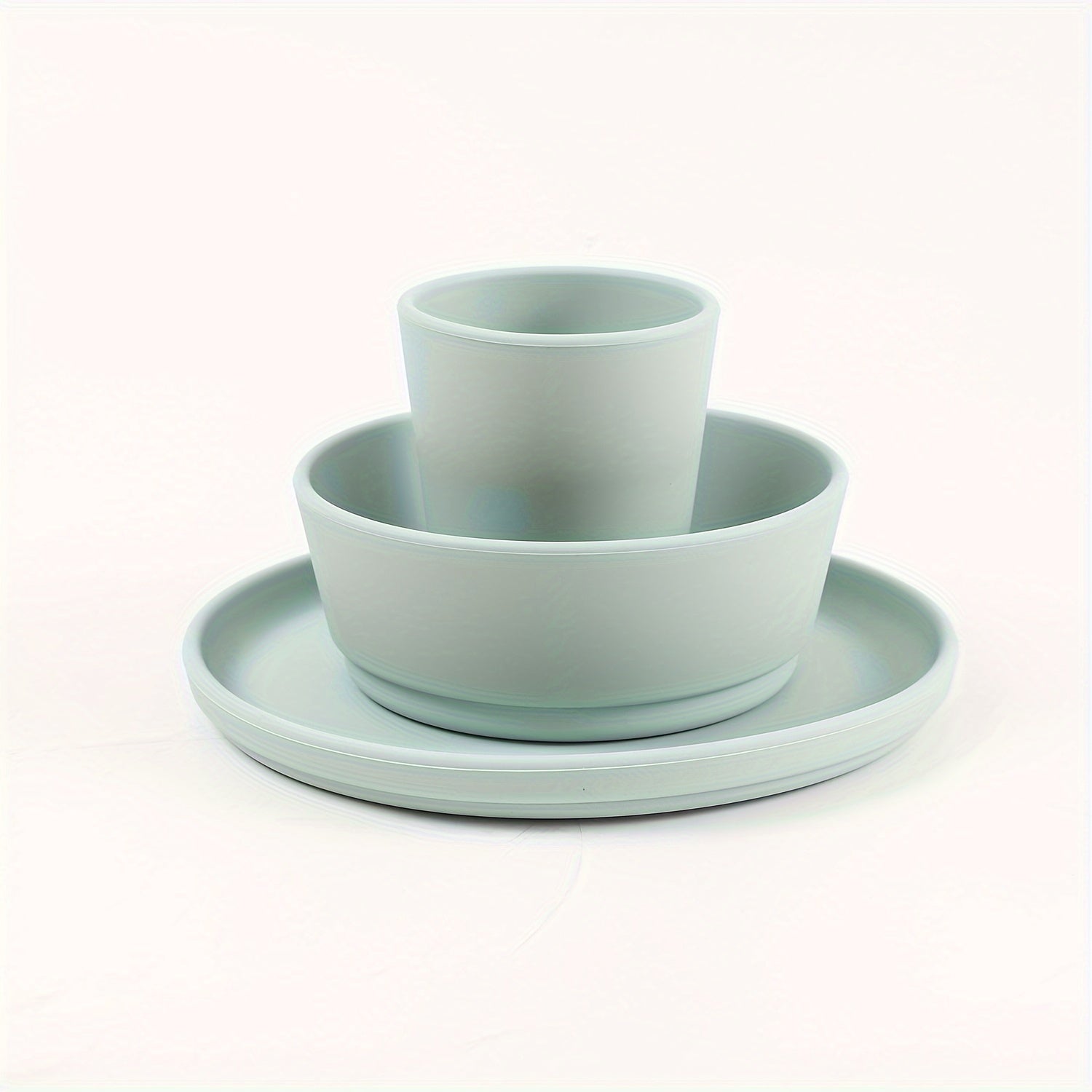 Juego de alimentación de silicona para niños, platos, cuencos y tazas reutilizables, libre de BPA, duradero