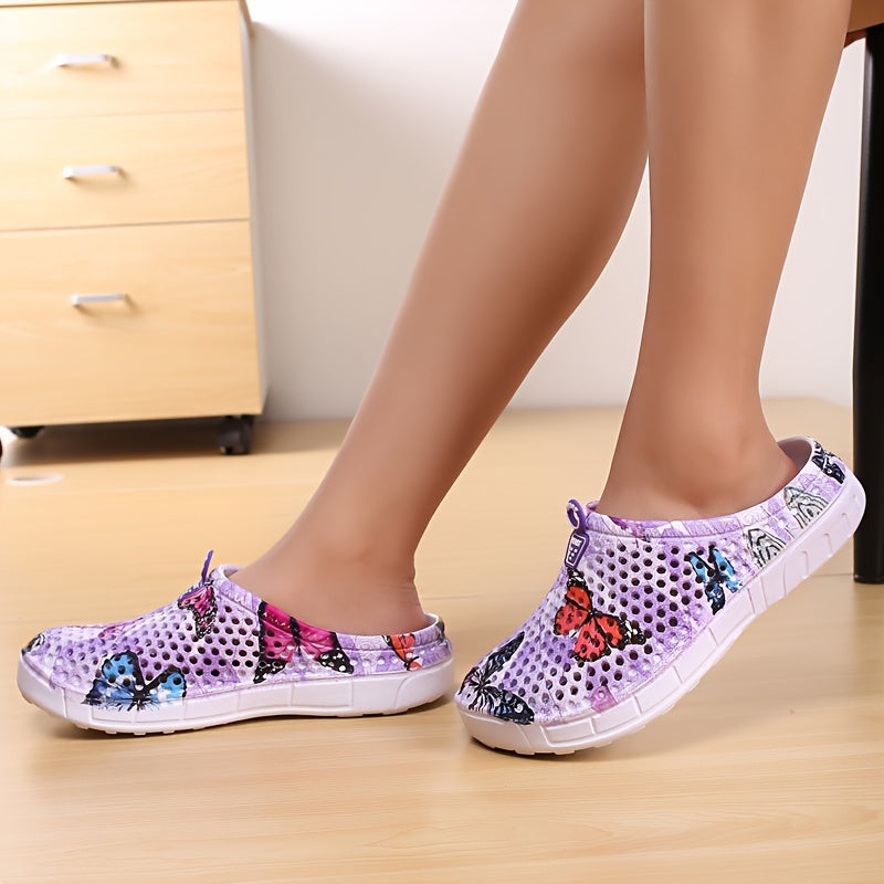 Women's Butterfly Holes EVA Clogs Lightweight Non-slip Slides