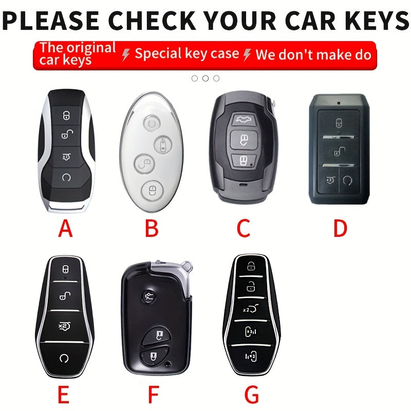 Universal Zinc Alloy Key Cover for EV Remote Fob Protector Car Keychain