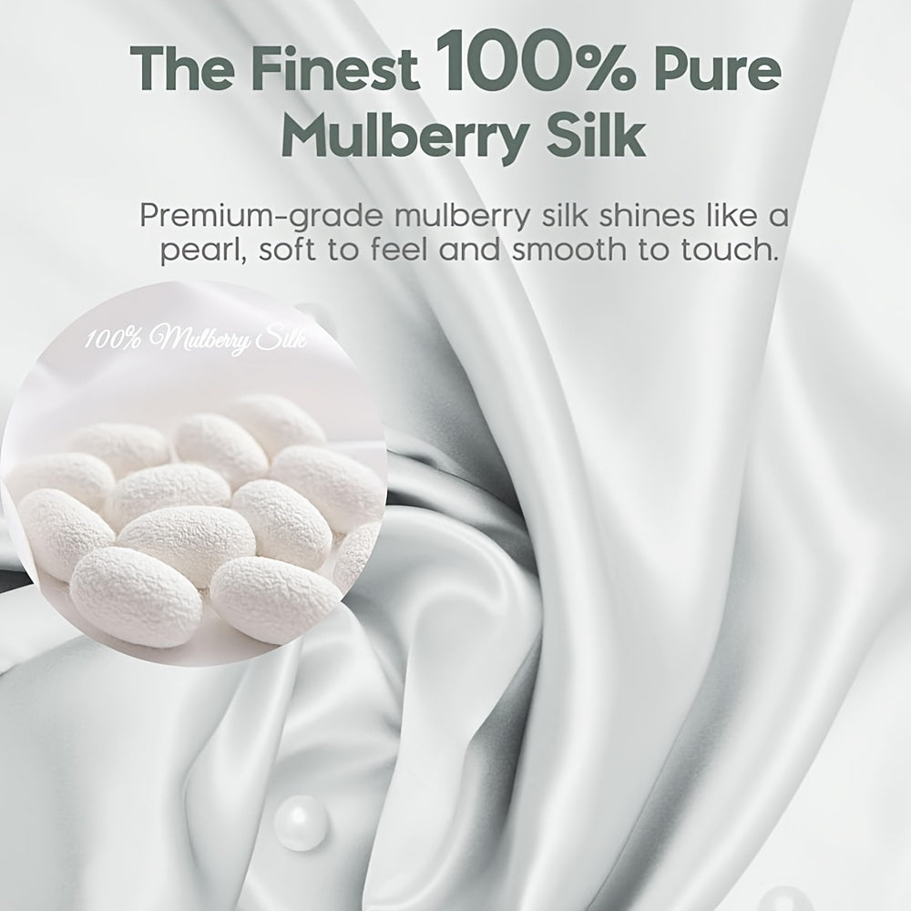 Silk Pillowcase 19mm Double-Sided Gray 100% Mulberry Silk Hair Skin Comfort