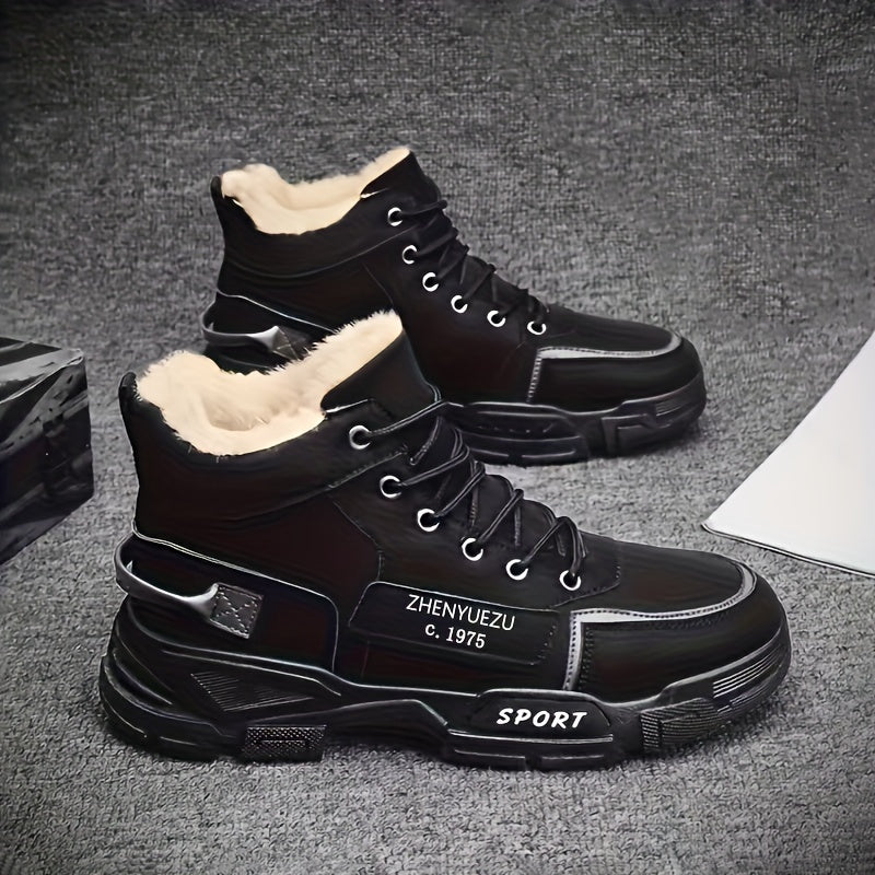 Men's Snow Boots Casual Sporty Lace-Up High Top for Outdoor Winter Hiking