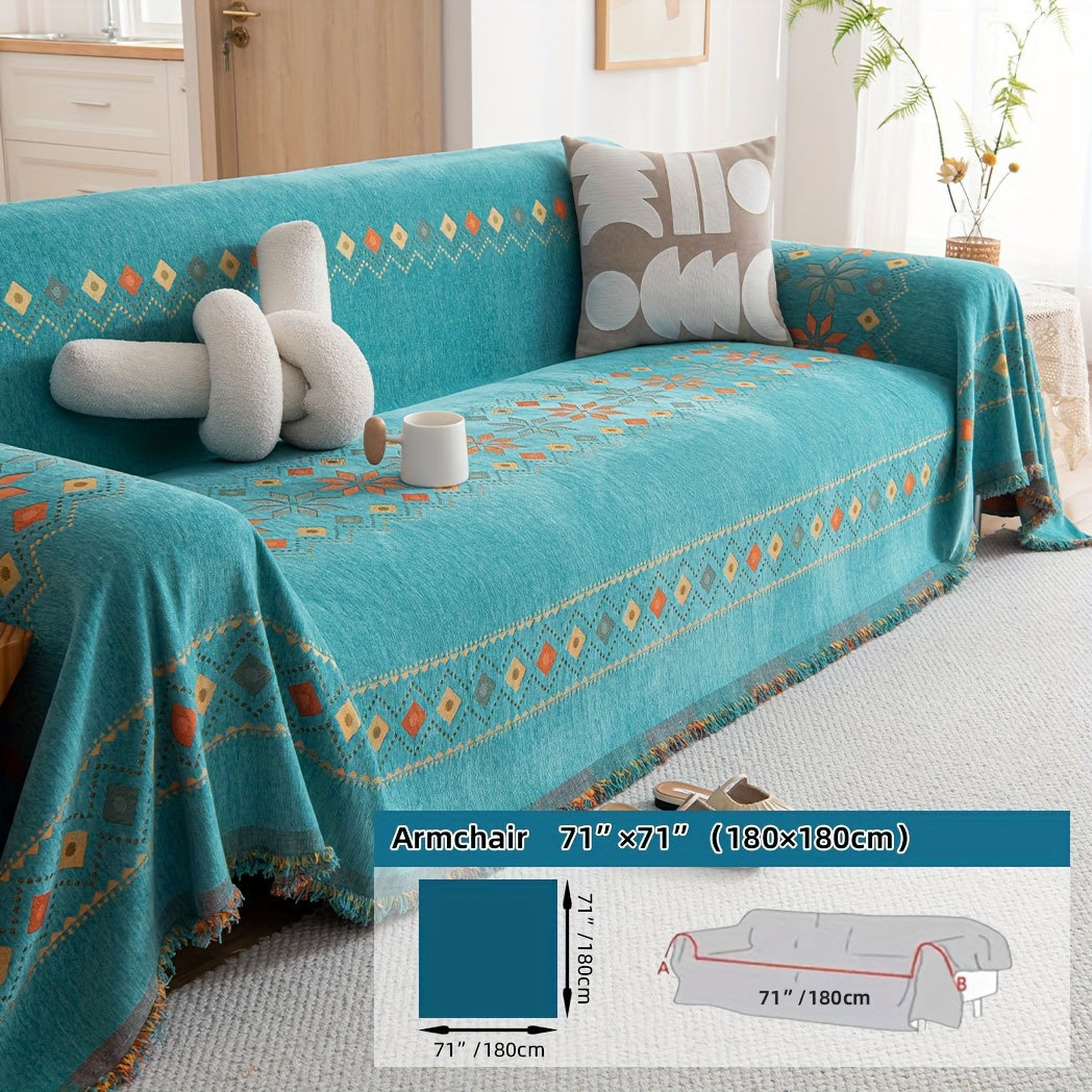 Boho-Style Sofa Cover All Seasons Non-Slip for Living Room Bedroom Office