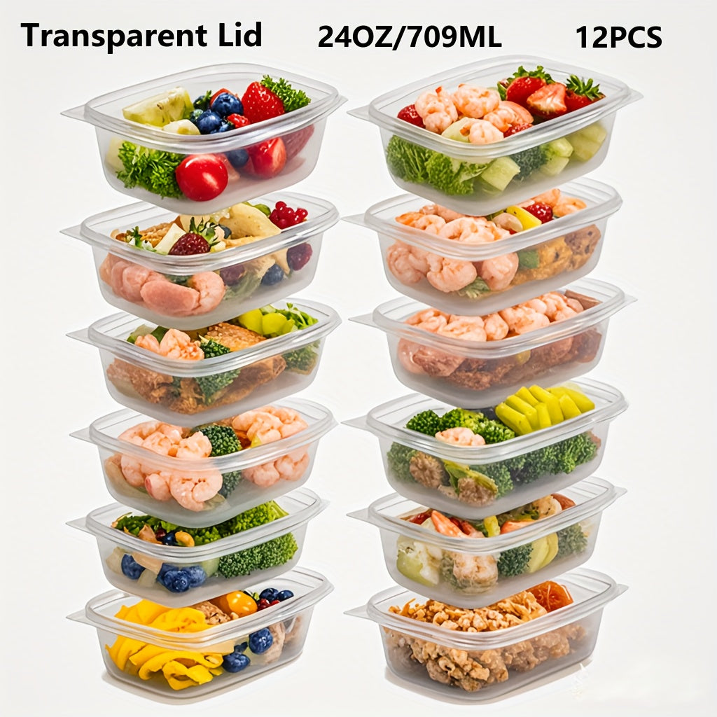 Многоразовые пластиковые контейнеры для хранения продуктов с крышками, упаковка 5 или 12, без BPA, для фруктов, овощей, мяса и круп