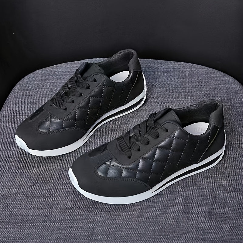 Women's Casual Low Top Shoes with Lace-Up Closure and Rubber Sole