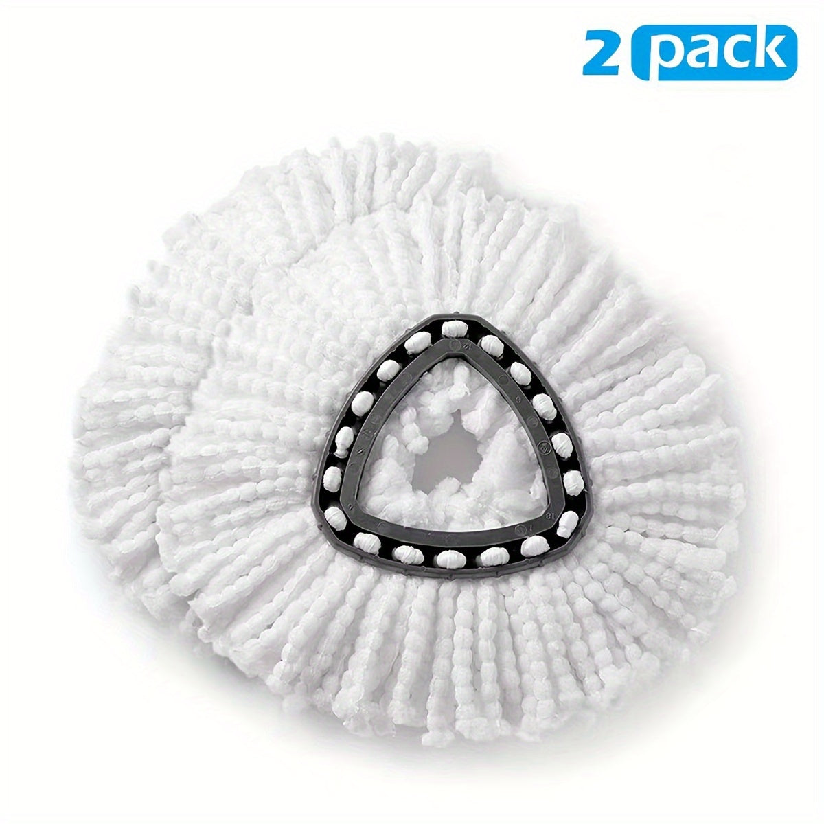 Microfiber Mop Heads 2-Pack Triangle Rotating Swivel Replacement for Cleaning