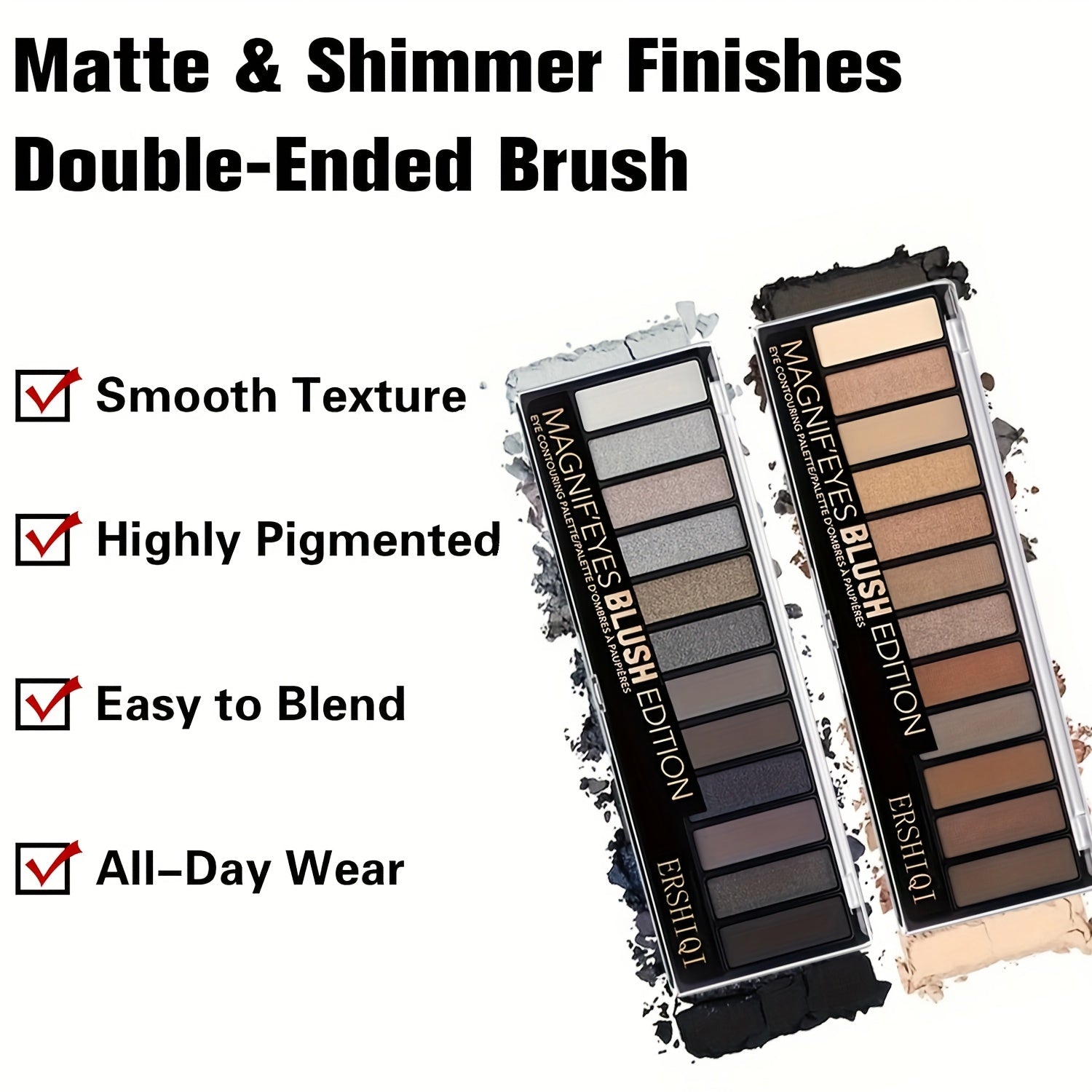 Женская палетка теней для век 12 оттенков, растушевочные нюдовые и дымчатые тона