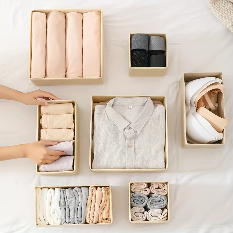 Juego de 6 divisores de tela para cajones para organizadores de armario y almacenamiento en dormitorios