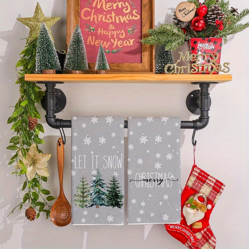 Set of 2 Christmas Kitchen Towels 45.72x66.04cm Holiday Dish Drying Decor