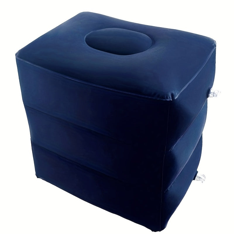 Inflatable Travel Pillow for Neck Support Flocking PVC Leg Pillow for Office and Travel