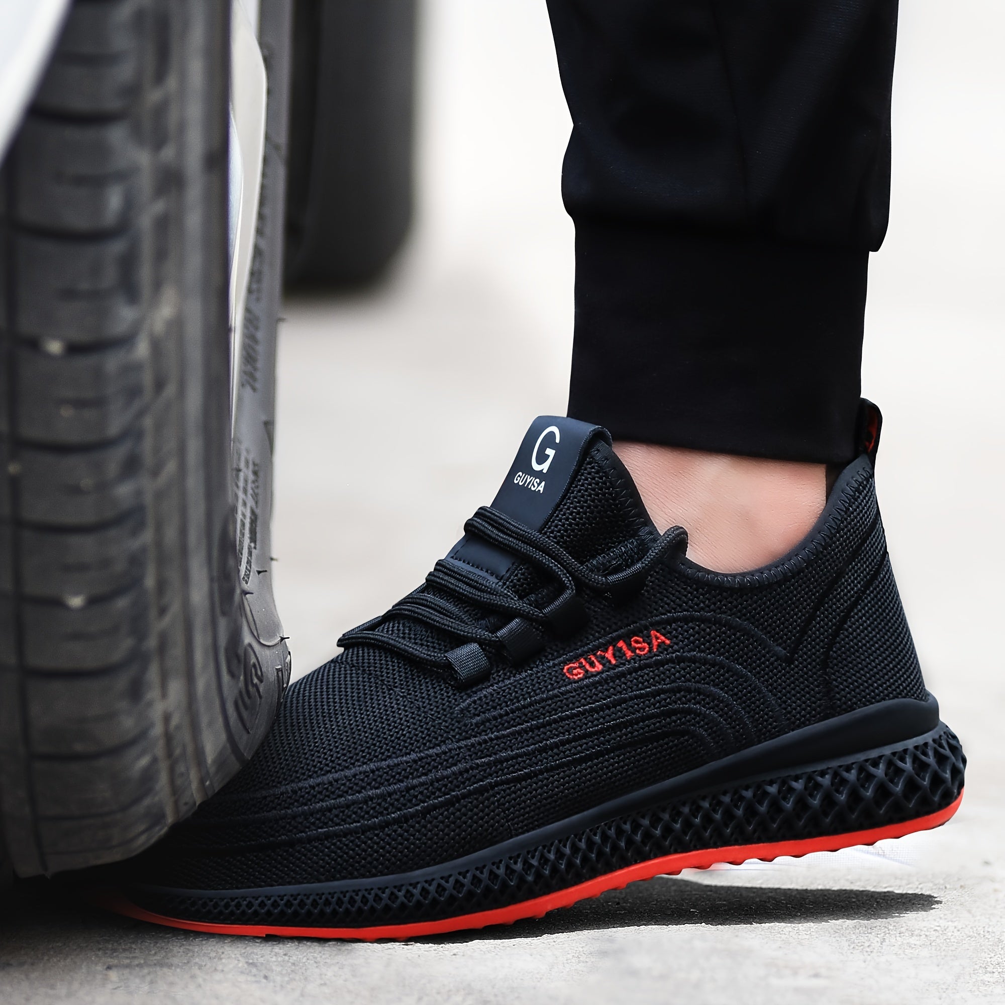 Men's Safety Work Shoes Steel Toe Breathable Mesh Non-Slip Rubber Sole All-Season