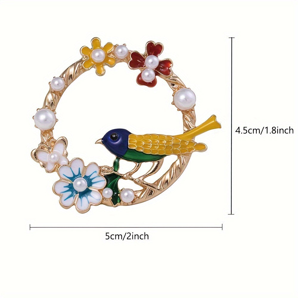 Retro Butterfly and Flower Brooch Alloy Jewelry for Women Stylish Accessory