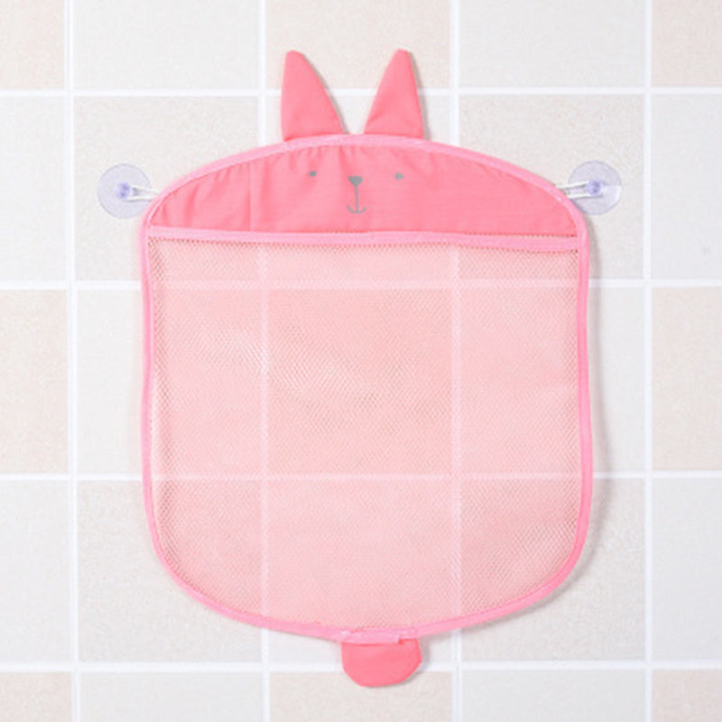 Mesh Storage Bag with Suction Cups for Bathroom Cartoon Animal Shapes for Shower and Bath