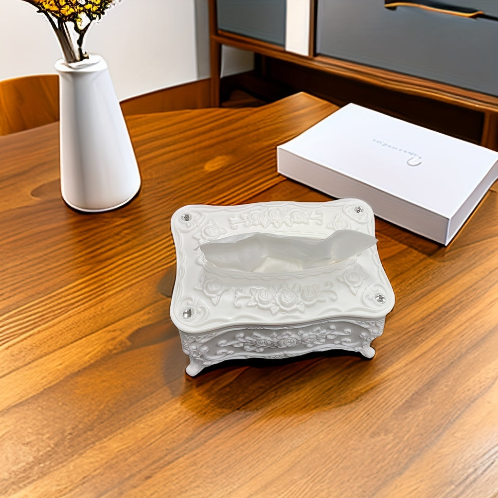 Soporte de caja de pañuelos de plástico retro para decoración del hogar en cocina, dormitorio y sala de estar