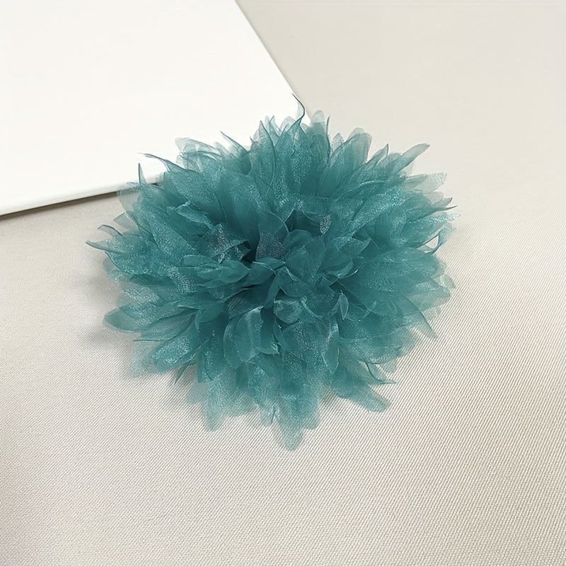 Одна большая ручная брошь-булавка для женщин, элегантная тканевая лацканная булавка с цветочным дизайном, стильный аксессуар для жакетов и платьев - включает 1 штуку