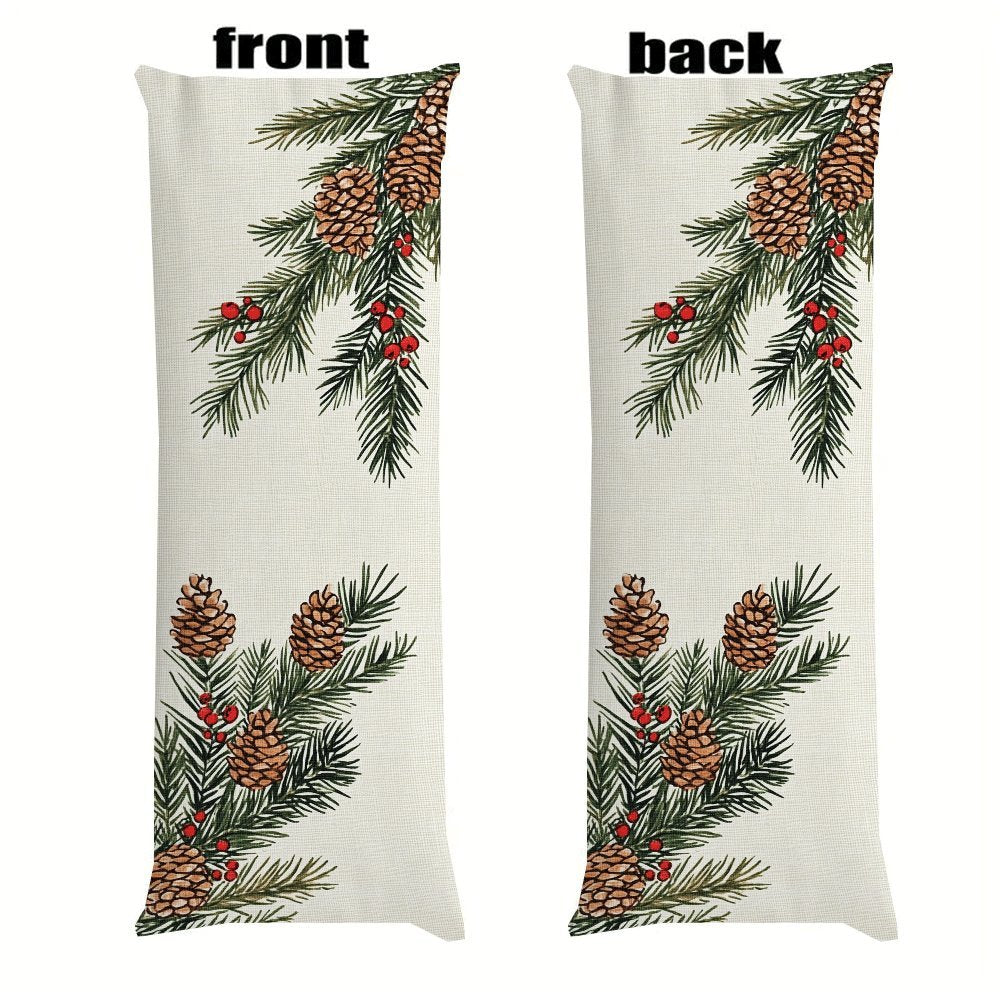 Funda de almohada de franela 137x51 cm con cremallera, lavable a máquina, diseño casual con piñón