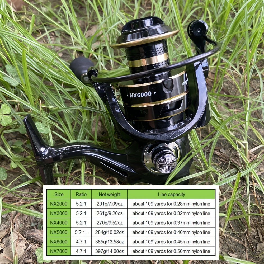 Metal Spinning Fishing Reel 14 Ball Bearings Long Casting Freshwater Black