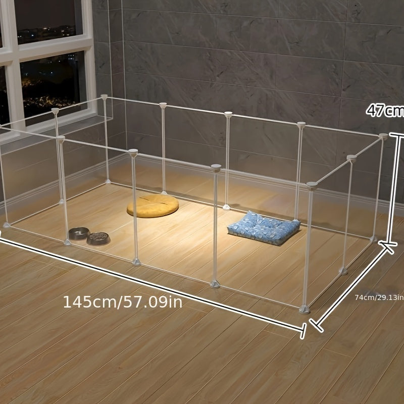 Flexible Clear Pet Playpen for Rabbits, Small Dogs, Cats Indoor Outdoor