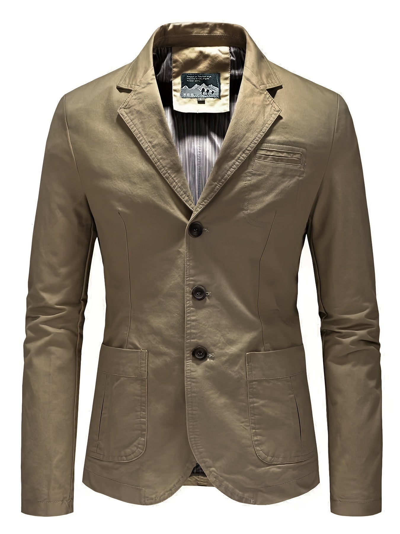Chaqueta casual de softshell para hombre con blazer de algodón, corte regular, múltiples bolsillos
