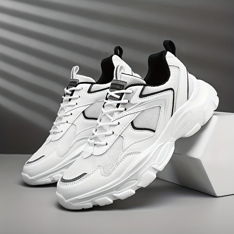 Erkaklar uchun prep stili sport krossovkalari, nafas oladigan to'r bilan, soxta pastki dizayn, bir rangda. Tasodifiy yugurish va mashg'ulotlar uchun ideal. Yuqori burchak, EVA taglik, mato ichki qismi va bog'ichli yopish bilan ajralib turadi.