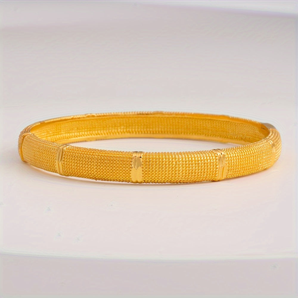 Gold-Toned Copper Open Bangle Bracelet Set for Women Stylish and Versatile Jewelry