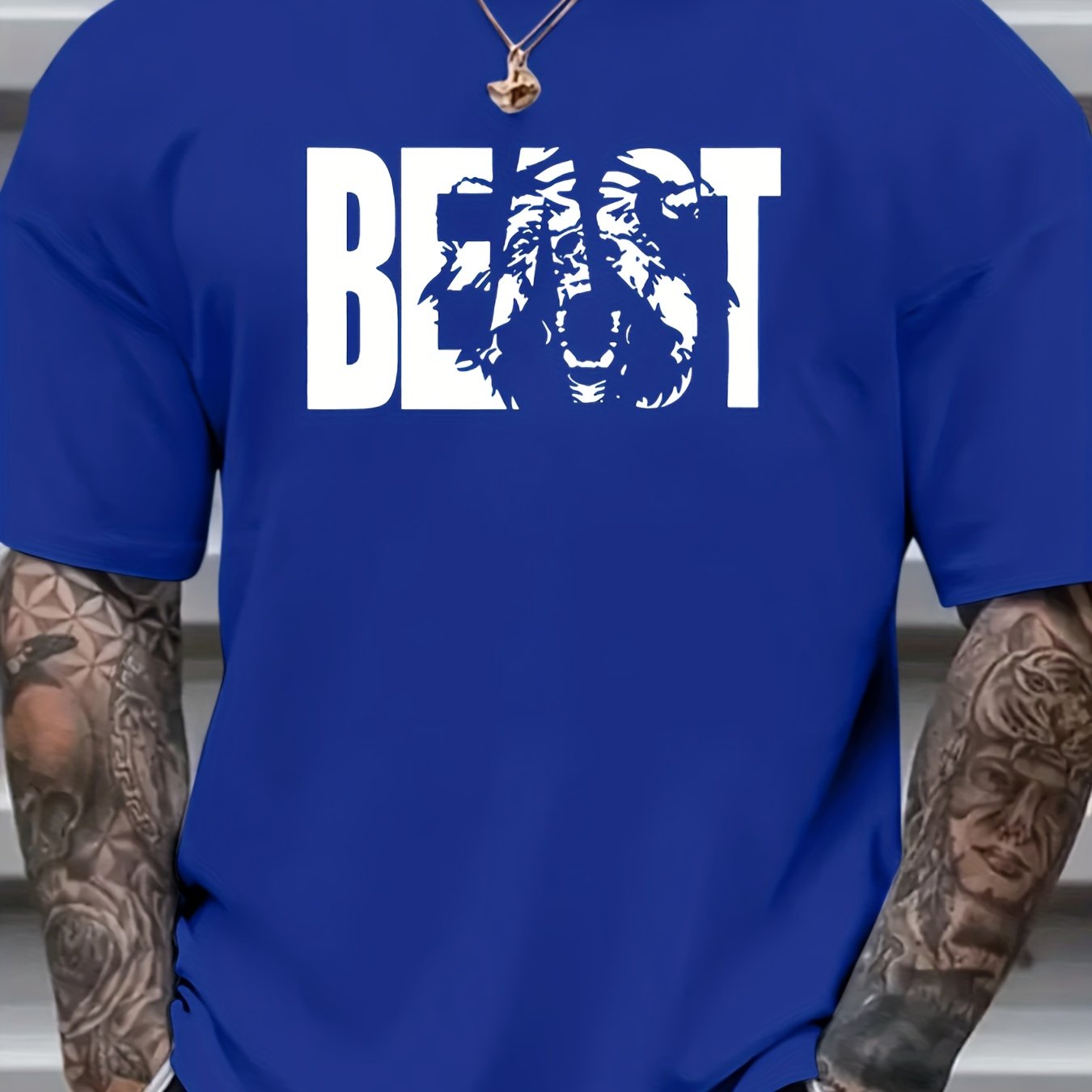 Мужская футболка из полиэстера большого размера с уникальным принтом, круглый вырез, для всех сезонов