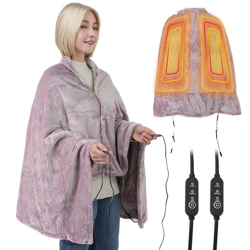 Электрический плед-обогреватель для офиса, на открытом воздухе, кемпинга, серый, розовый, 159x85 см