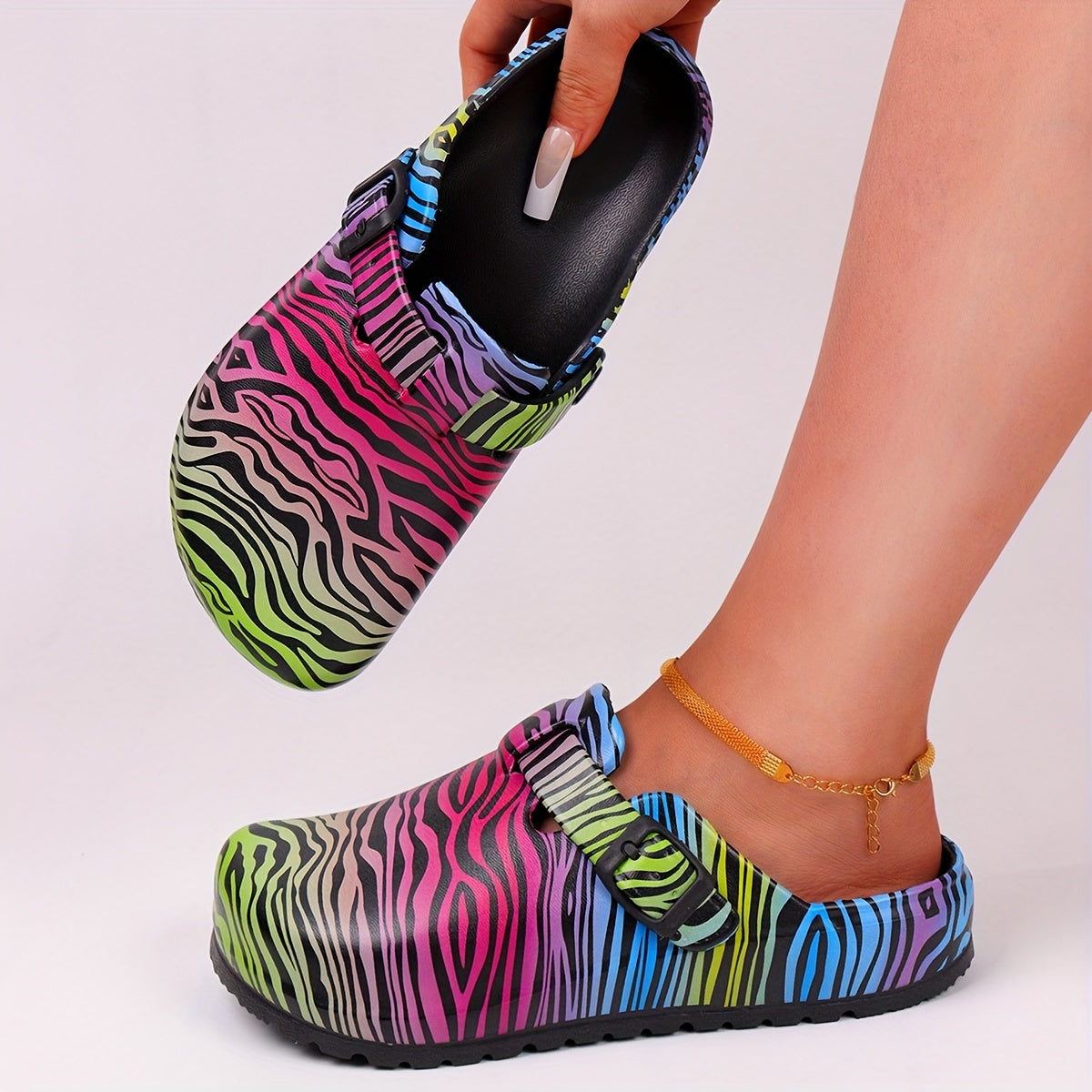 Women's Cotton Print Garden Slippers Soft Sole Pillow Shoes Lightweight Slip-ons