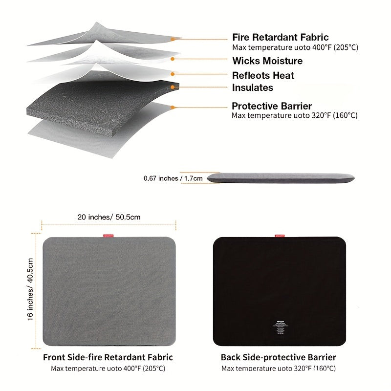 Travel Ironing Pad with Ironing Cloth and Rack, Portable Heat Insulation Board