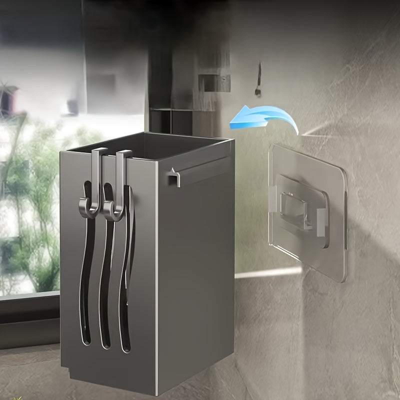 Multifunctional Kitchen Utensil Holder Wall Mount or Countertop Plastic Organizer