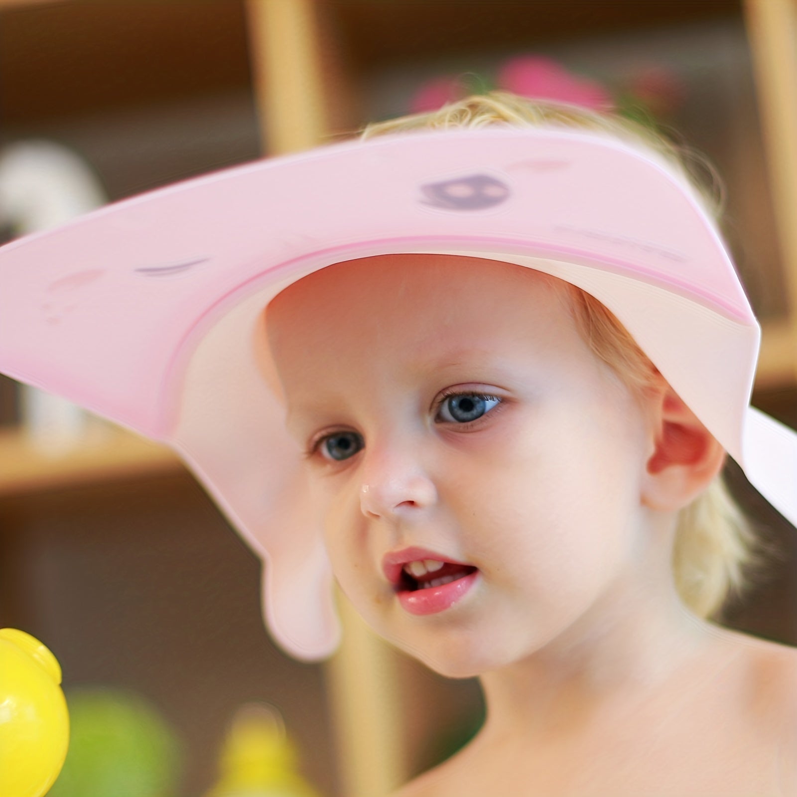 Children's Waterproof Shower Cap for Kids 0-12 Years Adjustable Rubber Ear and Eye Protection