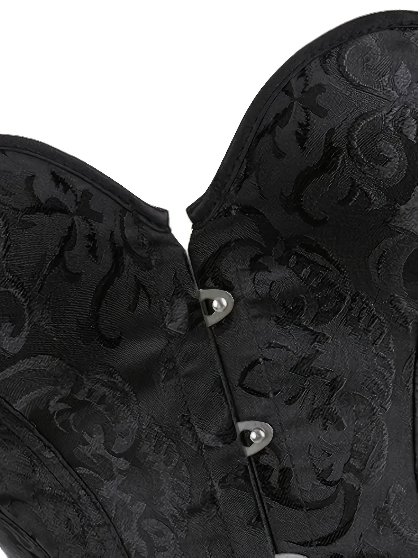 Women's Jacquard Floral Corset Bustier Tummy Control Shapewear with Lace-Up Buckle