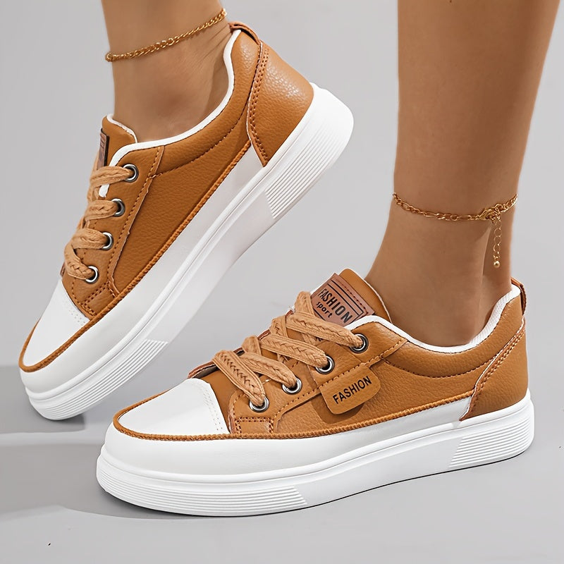 Zapatillas casuales de mujer con estampado de leopardo, con cordones, para todas las estaciones, de caña baja